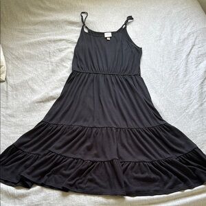Knock Rose Chic Black Tiered Sun Dress